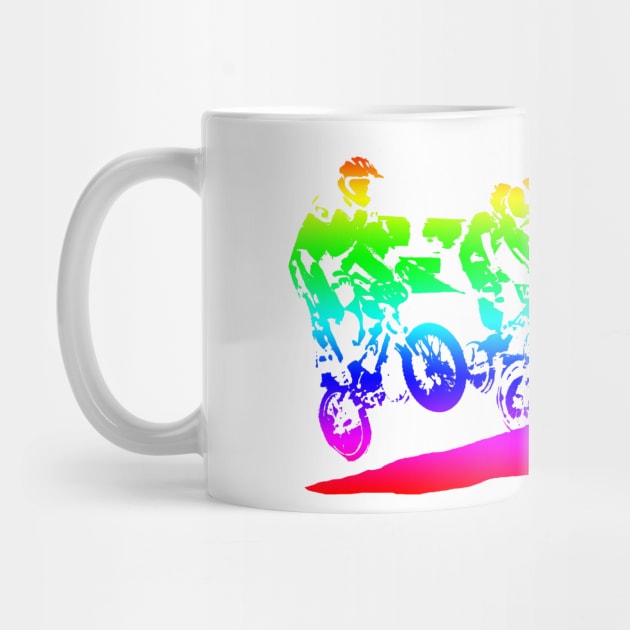 bmx neon racing silhouette by rickylabellevie